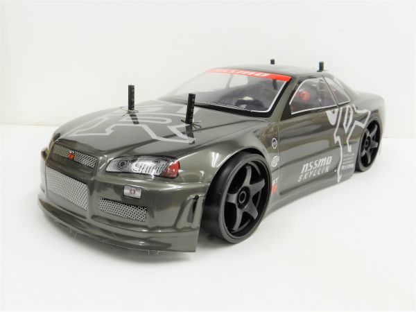 クリスマスファッション ☆ターボ機能付き☆ 2.4GHz ガンメタ【塗装済み完成品・フルセット】 タイプ GTR R32 ニッサン ドリフトラジコンカー 1/10 レーシングカー