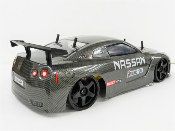 ☆ターボ機能付き☆ 2.4GHz 1/10 ドリフトラジコンカー R35 GTR タイプ カーボンブラック 【塗装済み完成品・フルセット】_画像6