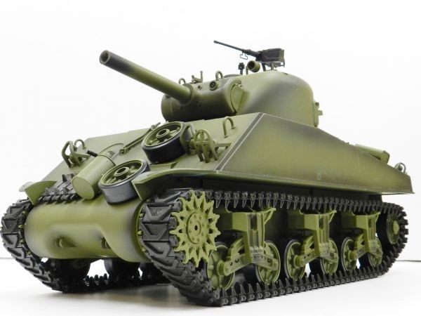 日本に ☆塗装済み完成品戦車ラジコン☆ Heng Long 2.4GHz 1/16 M4A3 シャーマン 3898-1【赤外線バトルシステム付 対戦可能 Ver.7.0】 戦車、軍用車両