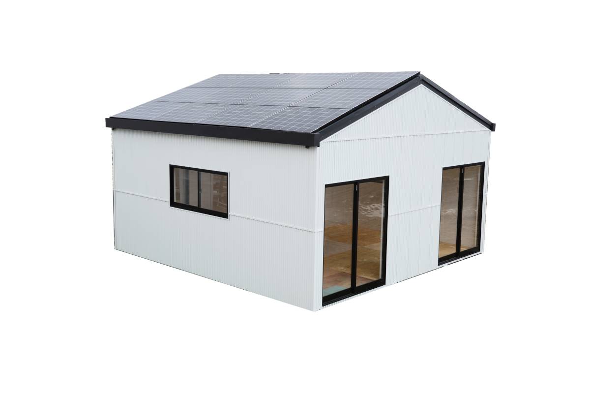 オーダーメイド三角屋根プレハブ住宅 ソーラーで電気供給可能 プレハブ