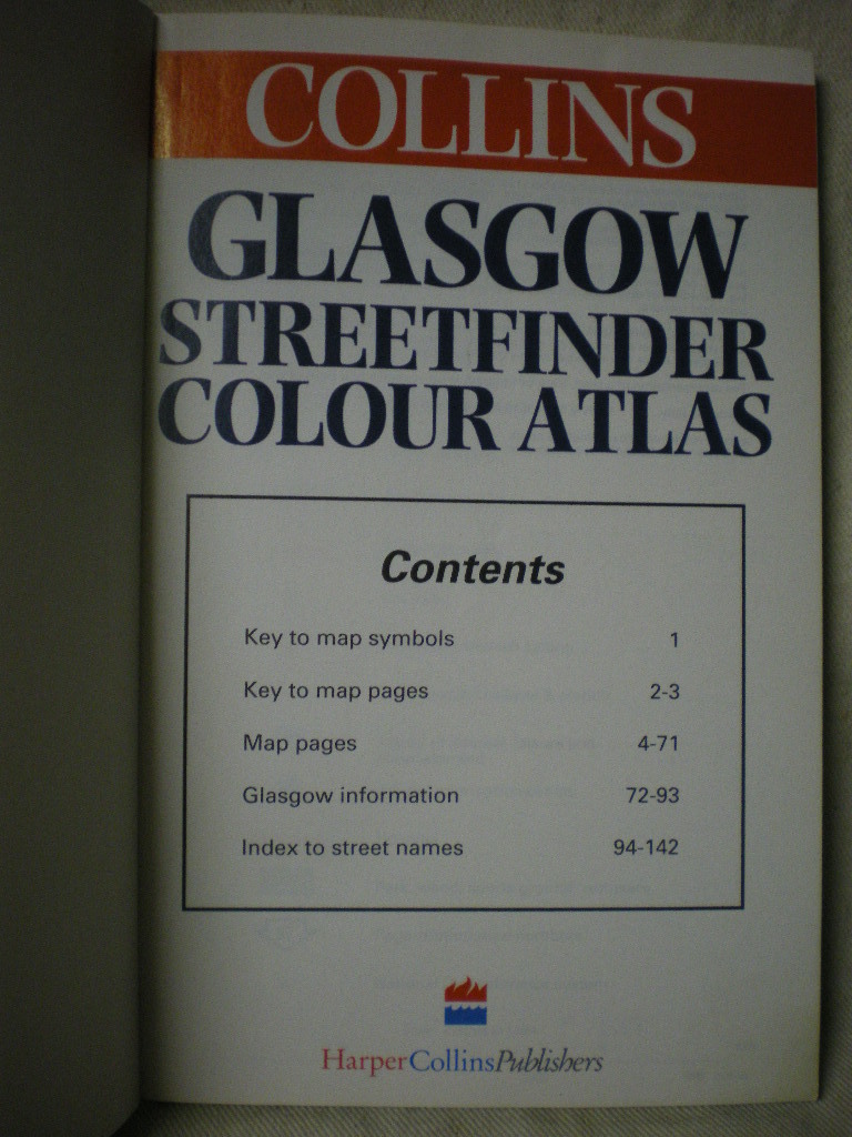 [送料無料 英語・現地語 地図・MAP]　 GLASGOW グラスゴー　COLOUR ATLAS 1/1567 1997年版