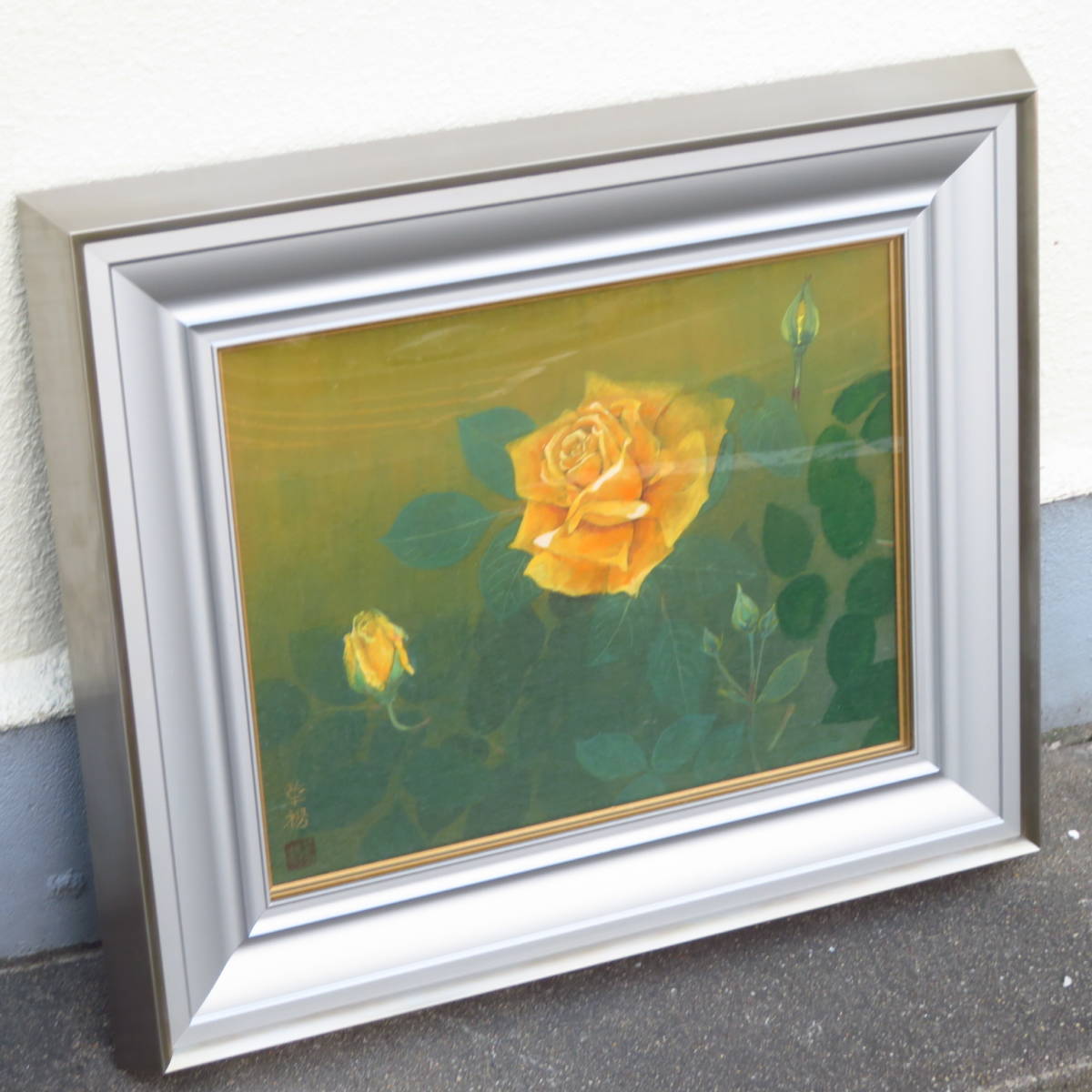  genuine work guarantee art work [ length spring flower / Yamaguchi ..] oil painting oil painting picture work of art art goods antique goods old work of art author Zaimei tatou box width 49× length 58