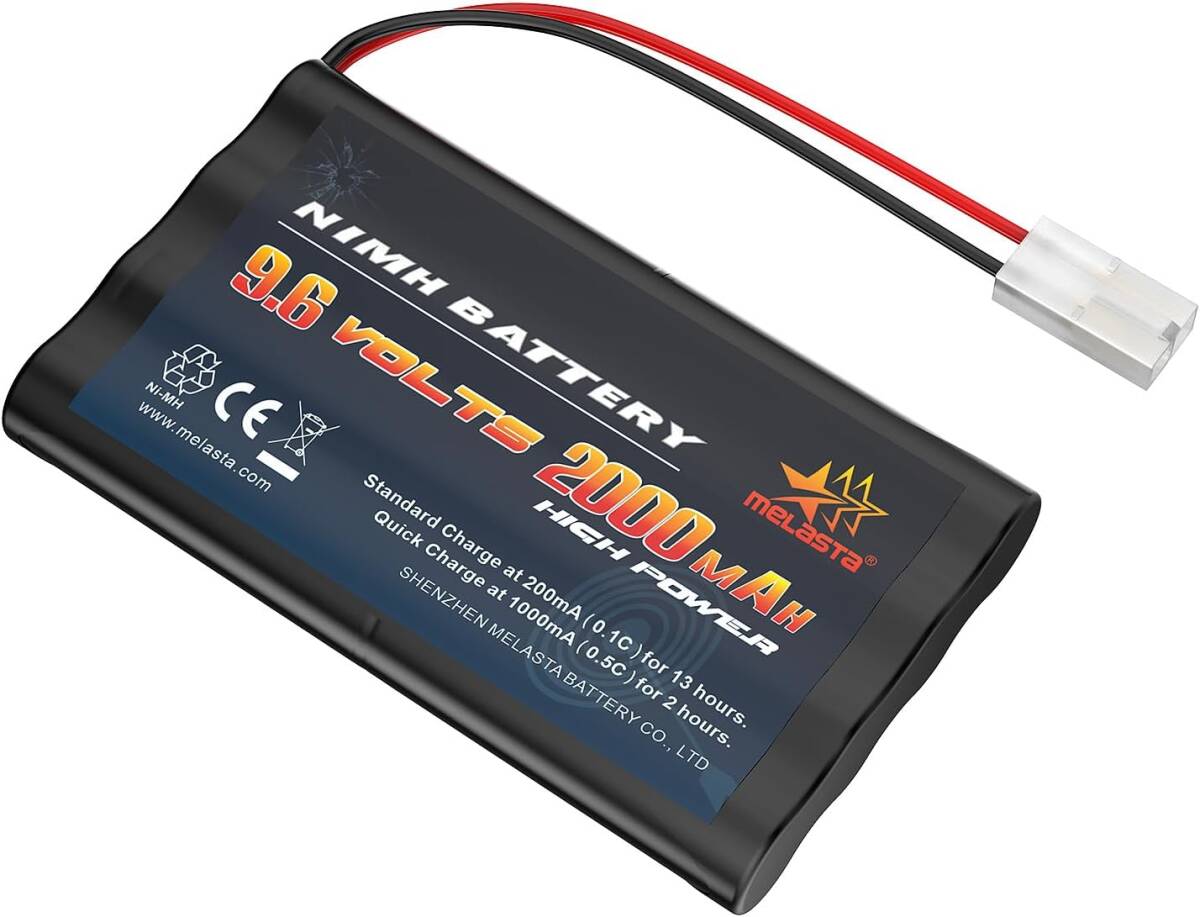 9.6V ニッケル水素バッテリー 2000mAh ラジコン バッテリー 多種類のRCカー ボート 飛行機適用 タミヤ互換コネクター付き_画像1