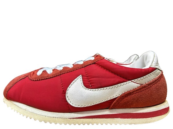 ビンテージ、レア! NIKE ナイキ NYLON CORTEZ ナイロンコルテッツ レッド/ホワイト 1997年製 23cm US4Y オールド ブレザー ブルイン_ナイロンのコンディションは概ね良好です。