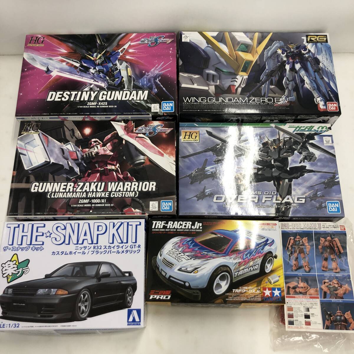 【1円～】ジャンク 組立済み/未組立 プラモデル まとめ売り ガンプラ SEED OO ガンダム ザク スカイライン ミニ四駆 など 【ジャンク品】_画像1