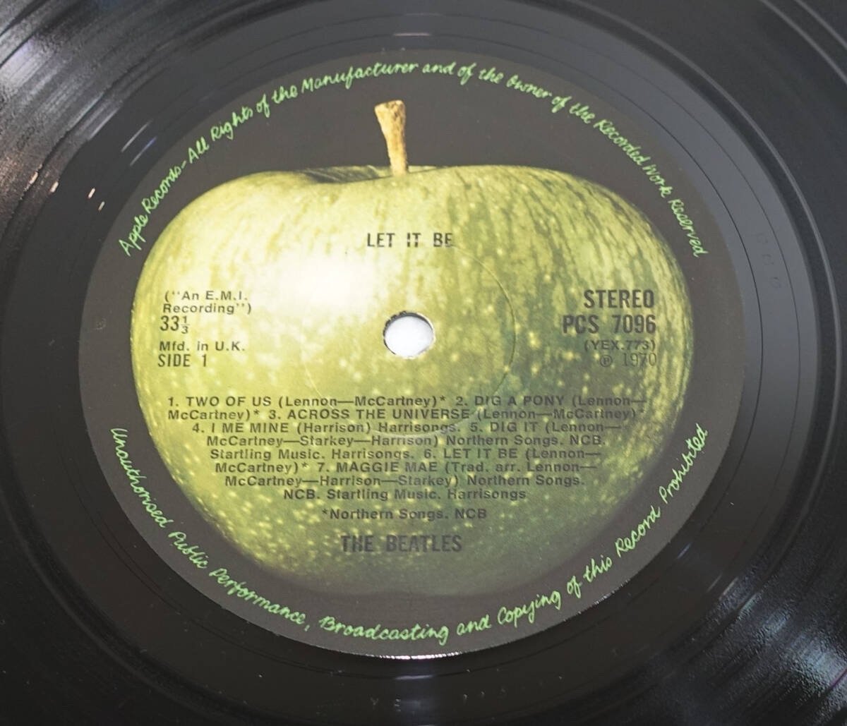 UK Original 初回 APPLE PCS 7096 LET IT BE / The Beatles MAT:2U/3U+Red Apple_画像7