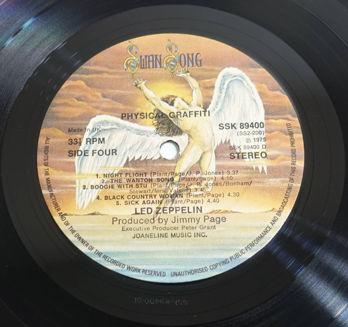 極美! UK Original 初回 SWAN SONG SSK Physical Graffiti / Led Zeppelin : 最初のMAT: A1/B4/C1/D1_画像10