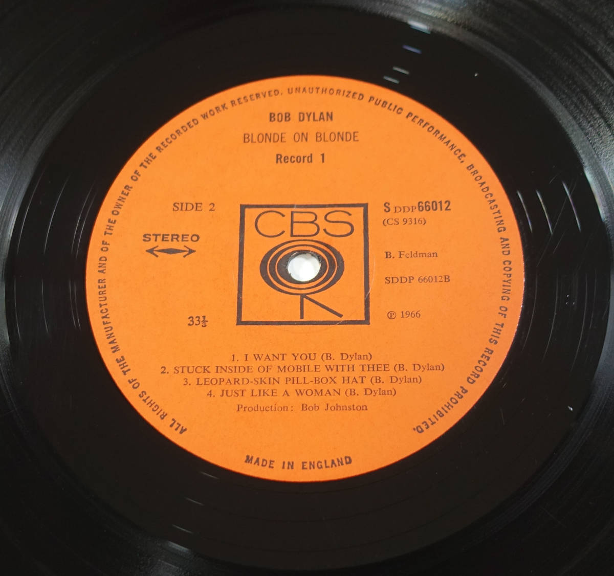 極美! UK Original 初回 CBS SDDP BLONDE ON BLONDE / Bob Dylan MAT:A1/?/C3/D1 _画像6