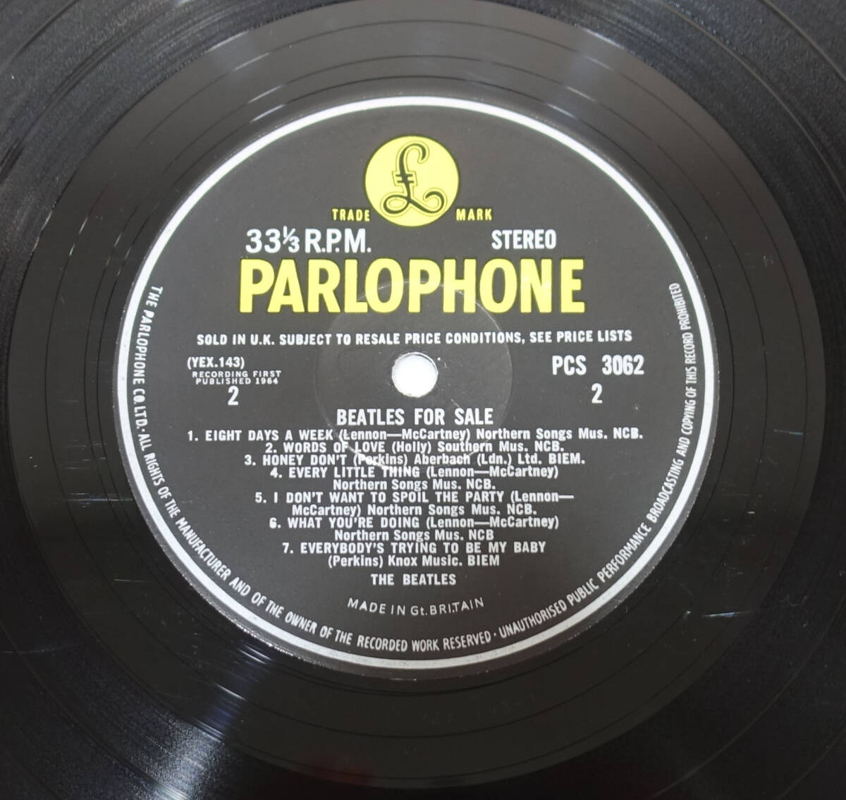 極美! 初回！UK Original Parlophone PCS 3062 Beatles for Sale / The Beatles MAT: 1/1_画像5