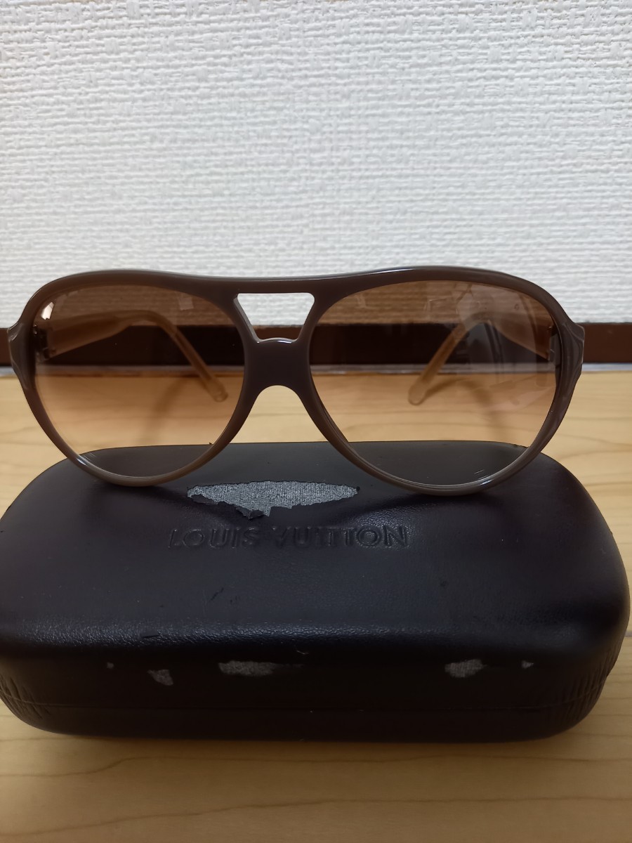 中古 ■美品LOUIS VUITTON ルイヴィトン Z0182E ce 60□14ダミエ柄 グラデーションレンズ ブラウン サングラス 61□14