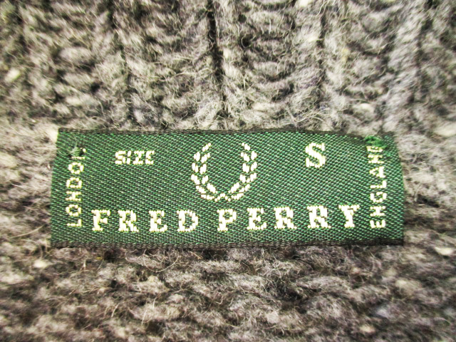 FREDPERRY* Fred Perry Italy made lady's < wool shawl color low gauge knitted jacket >M519m
