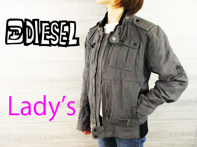 DIESEL●ディーゼル レディース＜コットン フルジップ ミニタリージャケット＞M618m