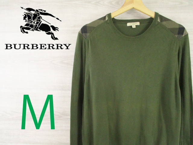 BURBERRY’S●バーバリー＜丸首 コットン ニット＞M1231m_画像1