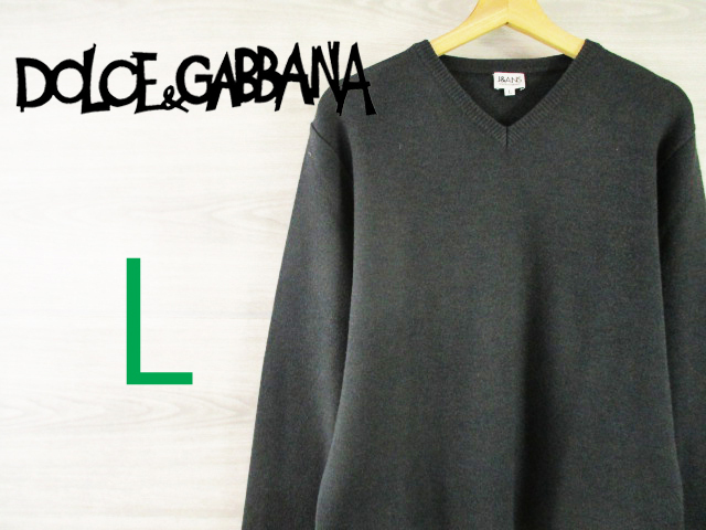 DOLCE&GABBANA J&ANS●ドルチェ＆ガッバーナ イタリア製＜メリノウール混 Vネック ニット＞●M1819c_画像1