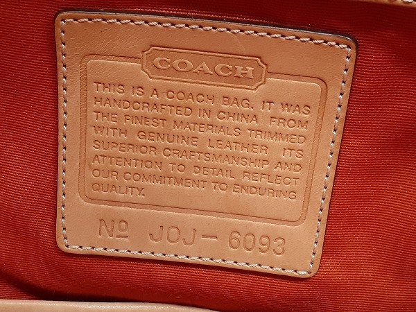 S212-N35-1014 COACH コーチ 6093 トートバッグ シグネチャー ベージュ×ブラウン H29cmW32.5cm×D12.5cm 現状品③_画像9