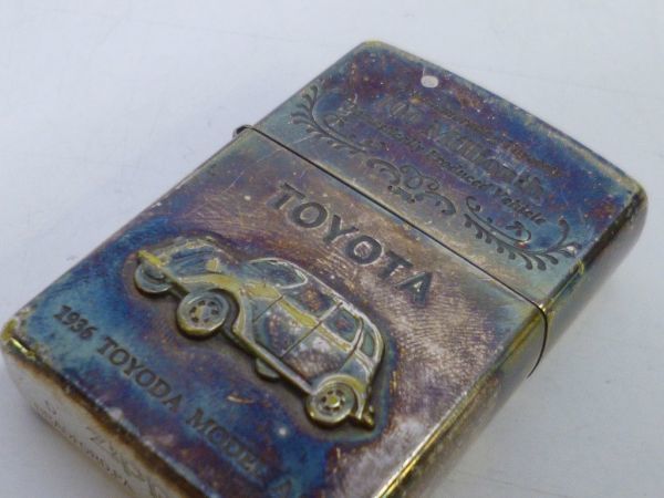 R518-N29-1983★ Zippo ジッポー 1936 TOYOTA MODEL 100 Millionth 100周年記念 オイルライター 現状品①★_画像2