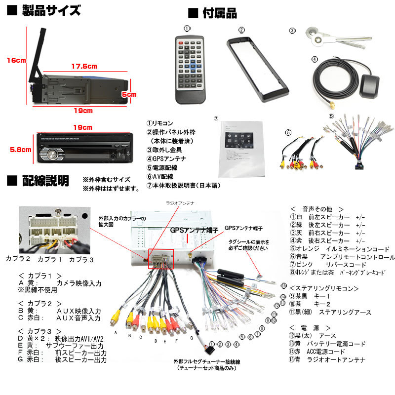 最新ナビ2023年春版３年間無料更新　1DIN７インチタッチパネル　「D52]_画像9