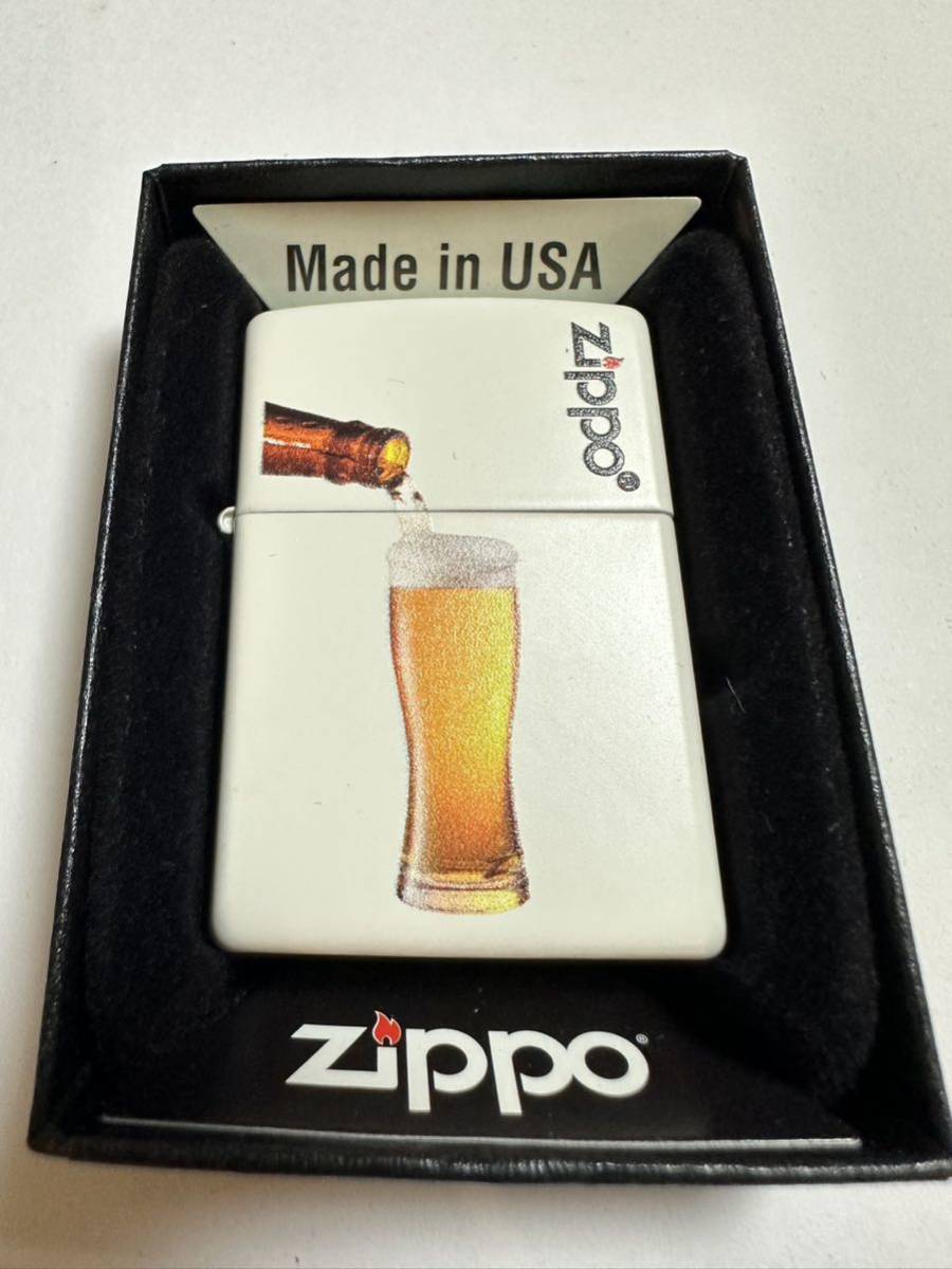 ZIPPO (ジッポ) USA製 オイルライター ケース入り 2017年製 火花確認済 BEER ビール_画像1