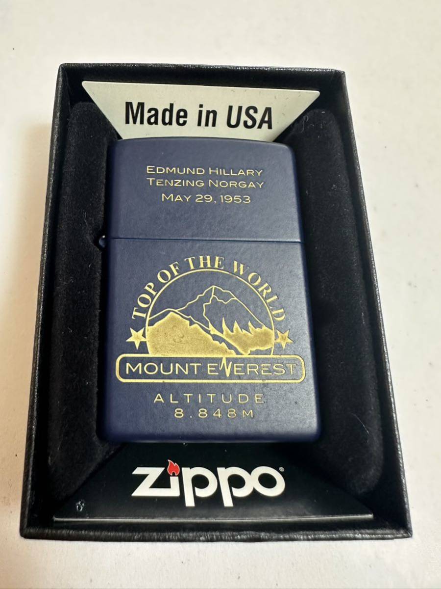 ZIPPO (ジッポ) USA製 オイルライター ケース入り 2017年製 火花確認済 TOP OF THE WORLD_画像1
