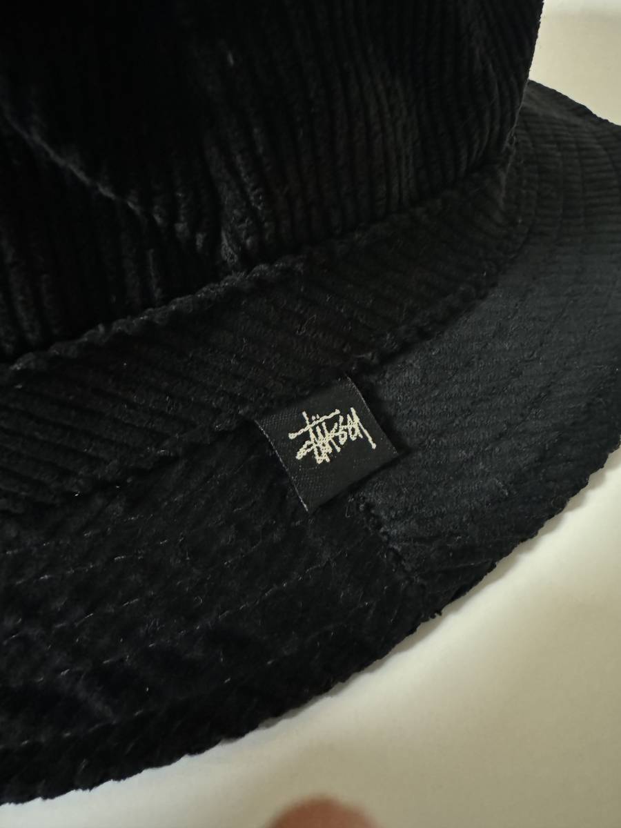 Dead stock 90s Vintage OLD STUSSY corduroy bucket Hat L-XL USA製 ビンテージ ステューシー コーデュロイ ハット デッドストック 黒_画像3