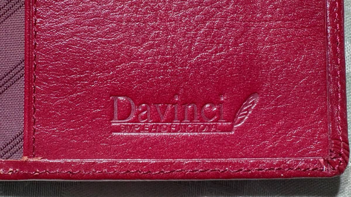 Davinci ダヴィンチ 本革製 システム手帳（19×12.5×2.5㎝リング6穴内径1.5㎝）バーガンディ色 リフィル（横罫・チェックリスト）の画像7