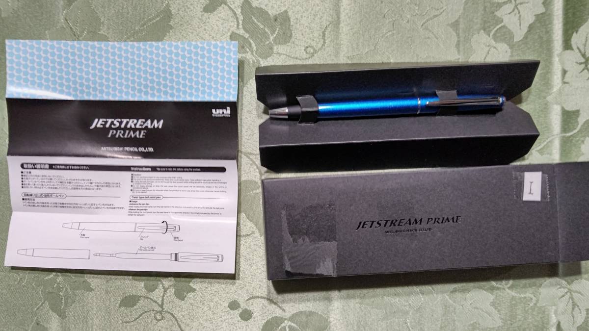 I　JAPAN 三菱鉛筆 uni ジェットストリーム プライム SXK-3000-38 0.38㎜ 回転繰り出し式 油性ボールペン ブライトブルー 黒インク 箱入り