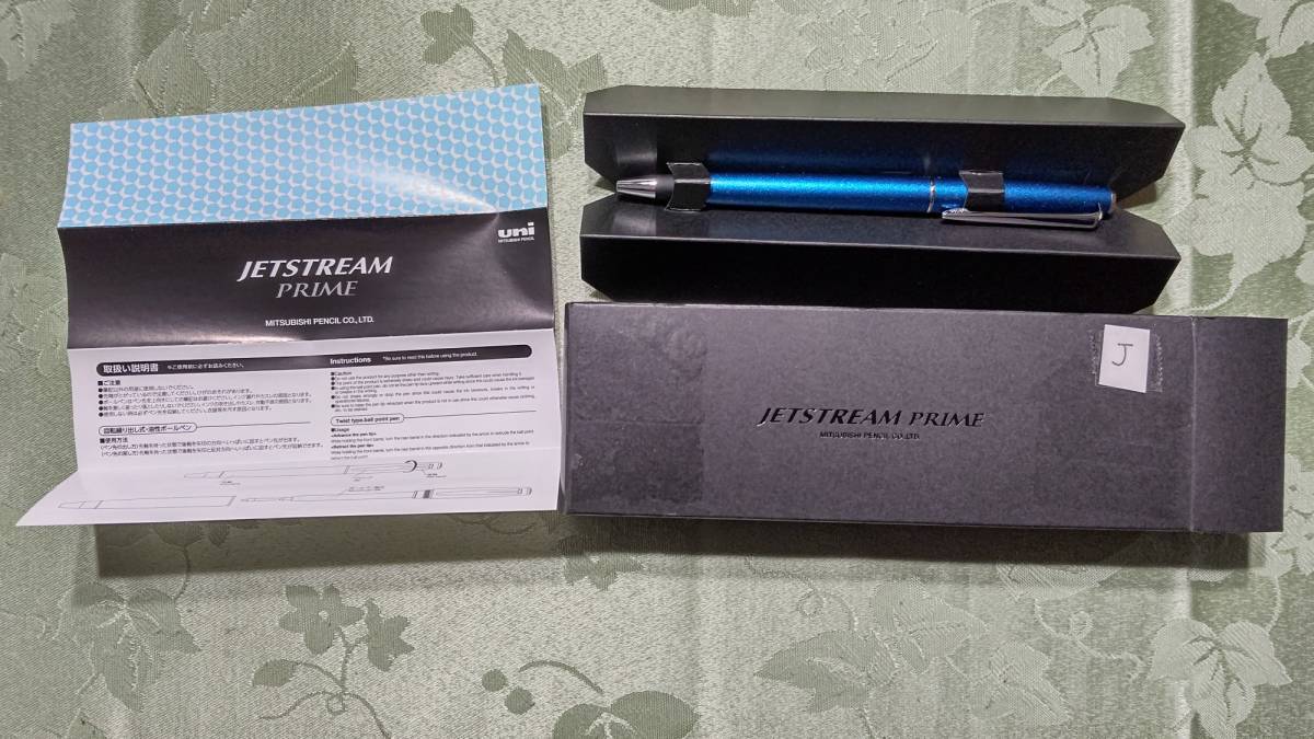 J　JAPAN 三菱鉛筆 uni ジェットストリーム プライム SXK-3000-38 0.38㎜ 回転繰り出し式 油性ボールペン ブライトブルー 黒インク 箱入り_画像1