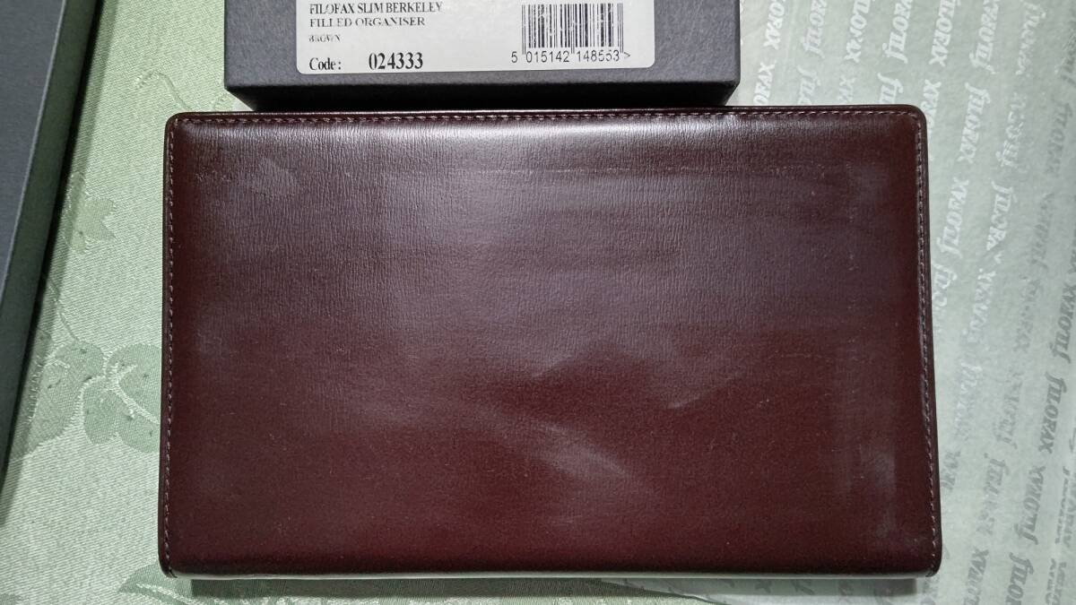 FILOFAX ファイロファックス 高級レザー SLIMLINE スリム BERKELEY バークレー FILLED ORGANASER システム手帳 ブラウン　ケース入り_画像3