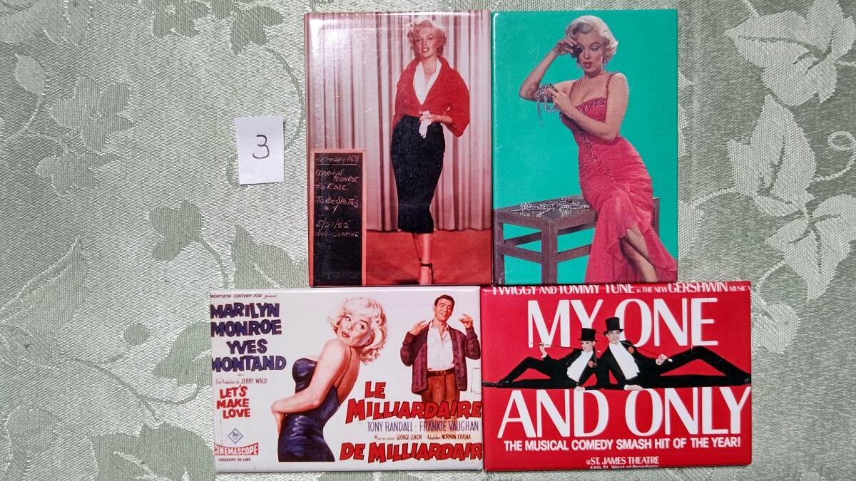 ３　米国製 映画スター キッチンマグネット（8×5.5㎝） マリリンモンロー ４枚セット_画像1