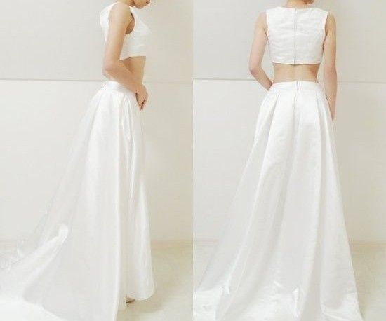 ☆白XSサイズ☆スレンダーラインのセパレートドレス