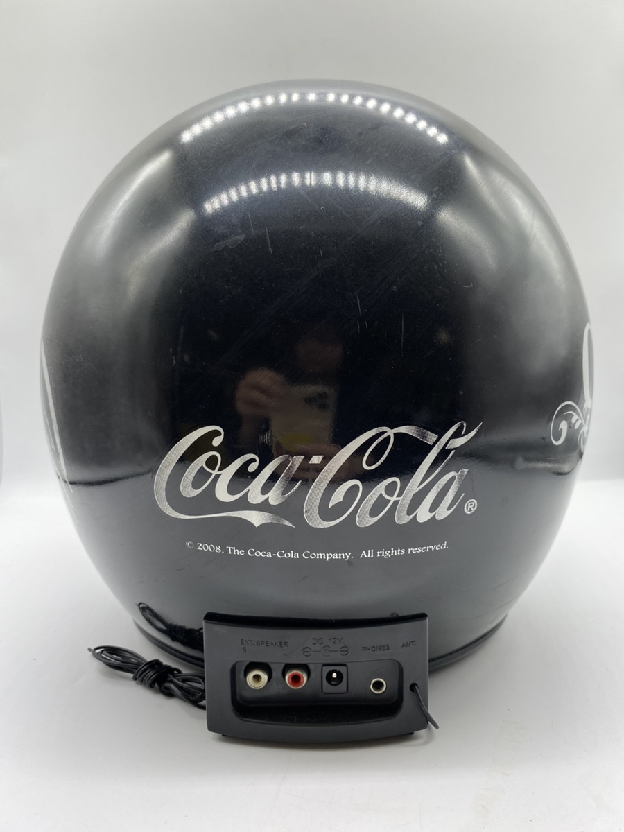 2456-01★cocacola コカ・コーラ ヘルメット型 CD/ラジオプレイヤー ブラック アンティーク【現状品】★_画像6