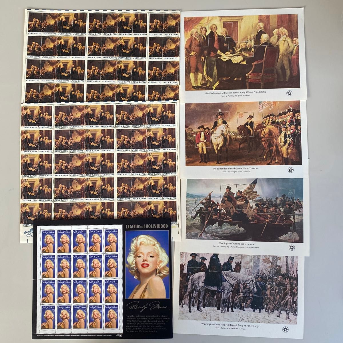 アメリカ記念切手6種シート、小型シート4種①