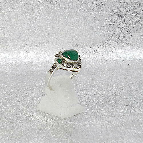 送料無料!未使用アンティーク調な緑めのうのシルバー925製リング2!_画像2