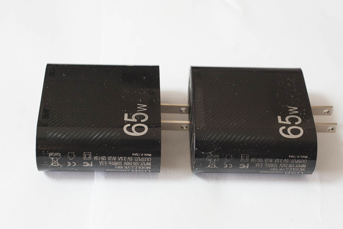 一部難有品　 PD 充電器 65w　6ポート 3.1A 充電器 USB 5ポート PD1ポート　２個セット新品 Black _画像2
