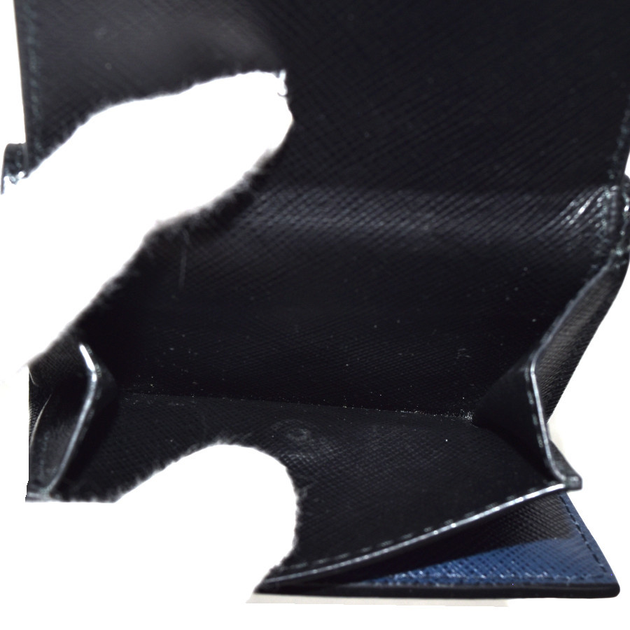 新品同様 プラダ 三つ折り財布 サフィアーノ コンパクトウオレット 2MH021 ユニセックス ブラック PRADA_画像7
