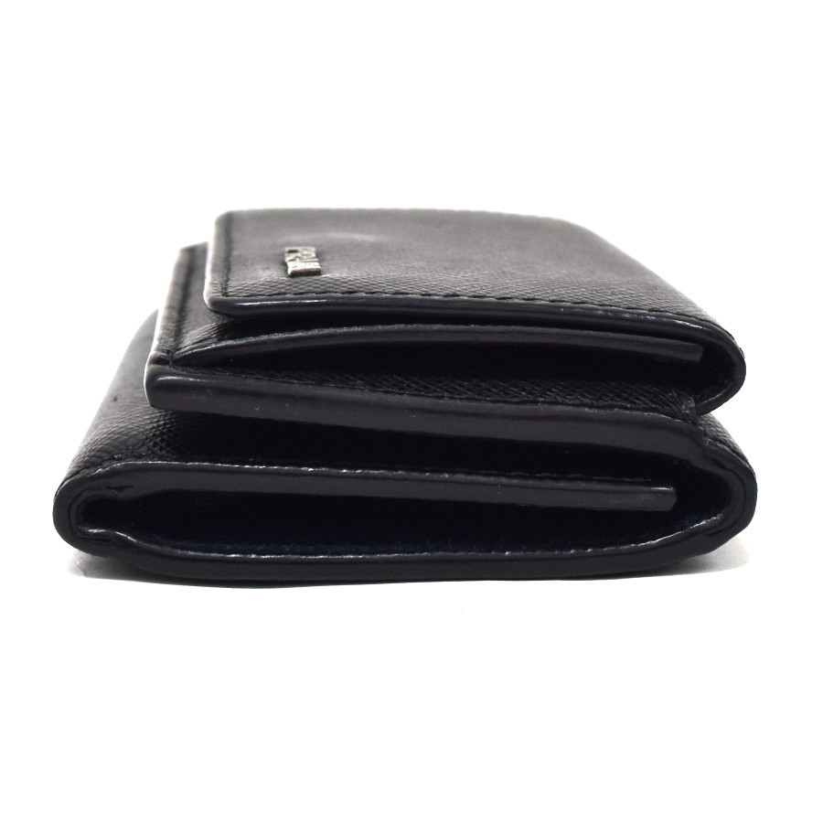 新品同様 プラダ 三つ折り財布 サフィアーノ コンパクトウオレット 2MH021 ユニセックス ブラック PRADA_画像2
