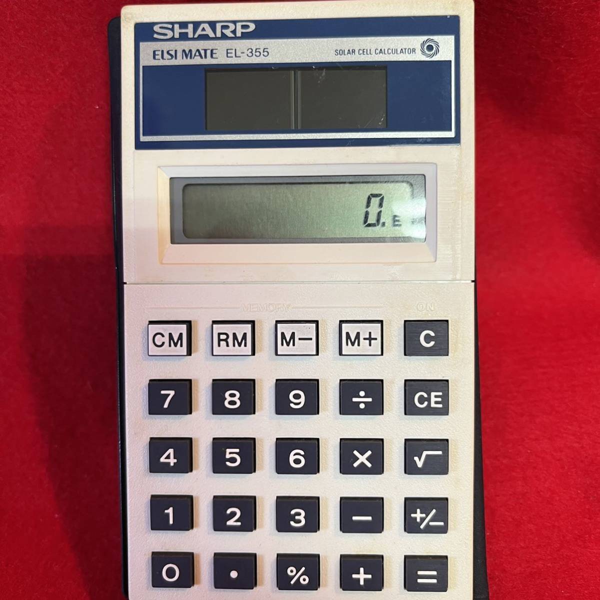 SHARP sharp Showa Retro calculator set ELSL MATE EL-335 EL-233G 8 column count maneuver work excellent notebook type case attaching (02046F