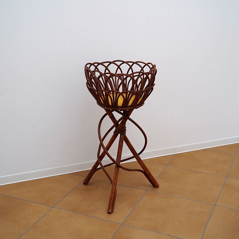 Rattan Flower Stand / France / 1970s 家具 インテリア ヴィンテージ フランス_画像1