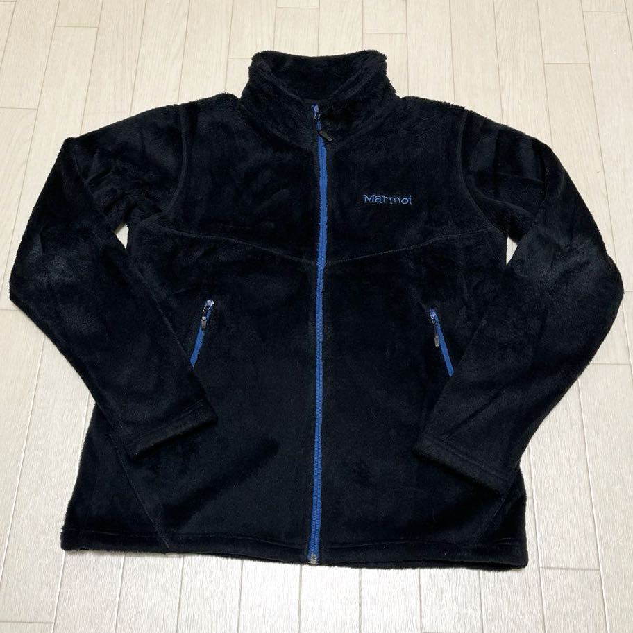 7★ Marmot MOON FLEECE JACKET マーモット ムーンフリースジャケット ブルゾン アウトドア キャンプ S メンズ ブラック ブルーの画像1