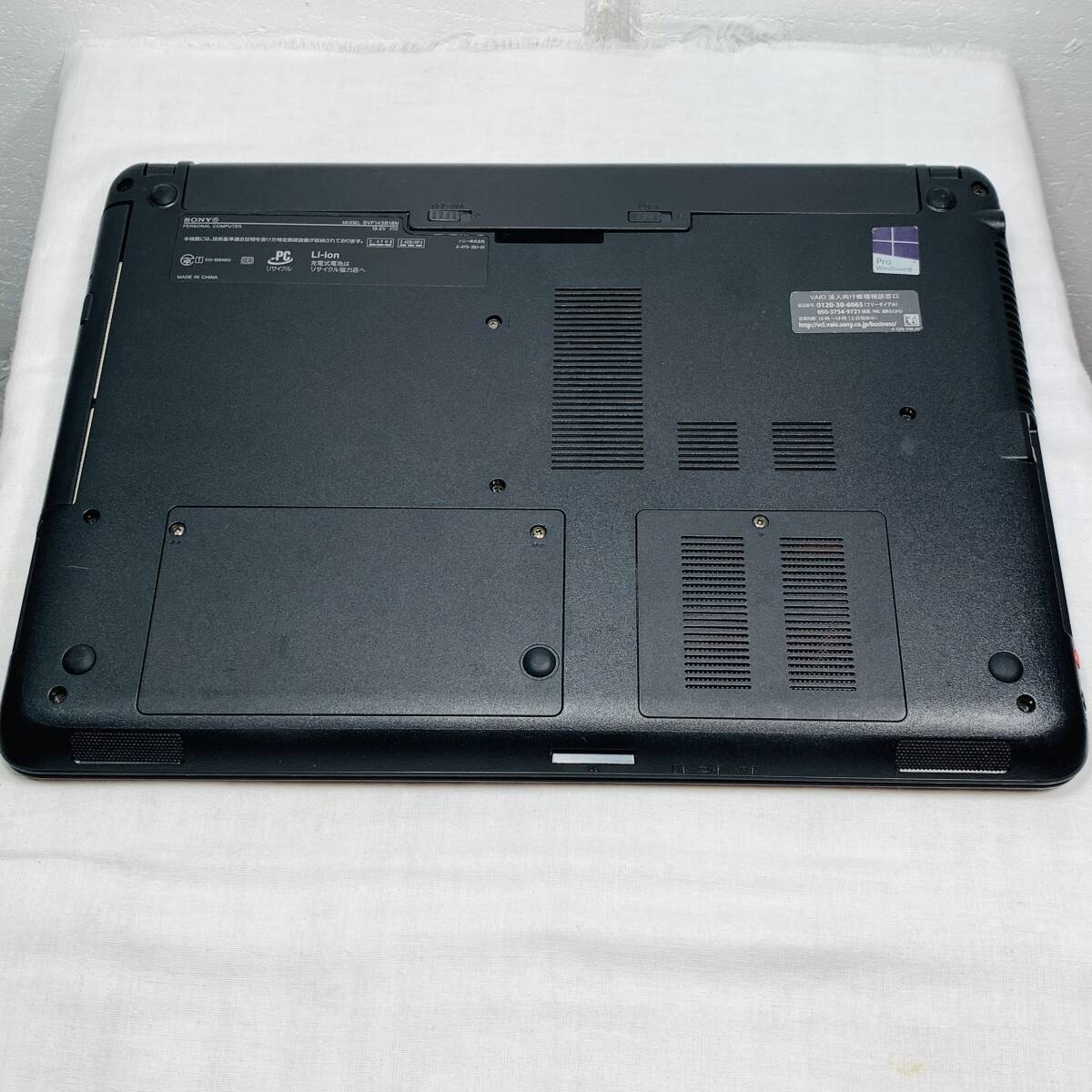 SONY ソニー パソコン ノートパソコン VAIO 〈MODEL:SVF143B18N〉 Pro Windows8 CORE i5 初期化、動作確認済み USED品 1円スタート _画像3