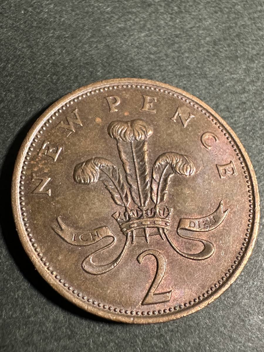 ★コレクター必見！！ イギリス エリザベス女王 2ペンス 硬貨 1977年 ブロンズカラー アンティークコイン 古銭 外貨 コレクション W120511_画像6
