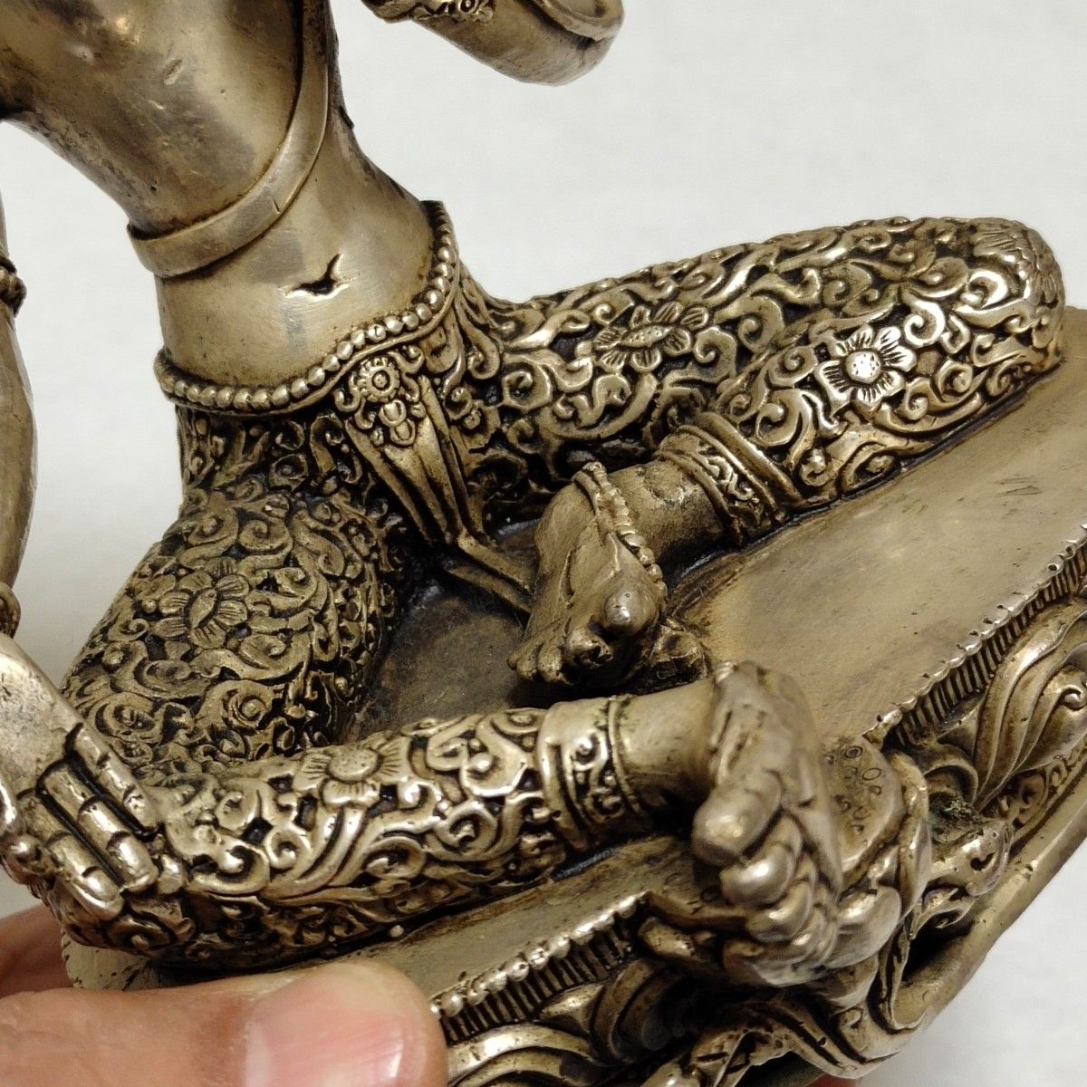 仏教古美術 古白銅 細工 チベット密宗密教 度母像 仏母像 置物 美品