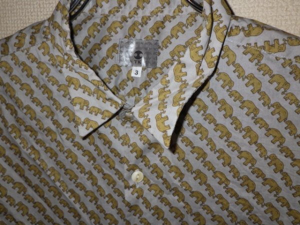 z4164TK* Takeo Kikuchi * total pattern *. pattern * short sleeves shirt * size 3* rare * super-discount * postage cheap 