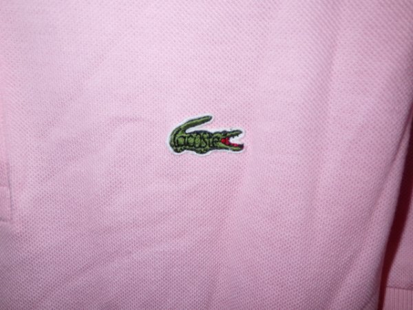 z4197LACOSTE★ラコステ★ロゴワッペン付き★ポロシャツ★ピンク★サイズ4★人気★激安★送料格安の画像2