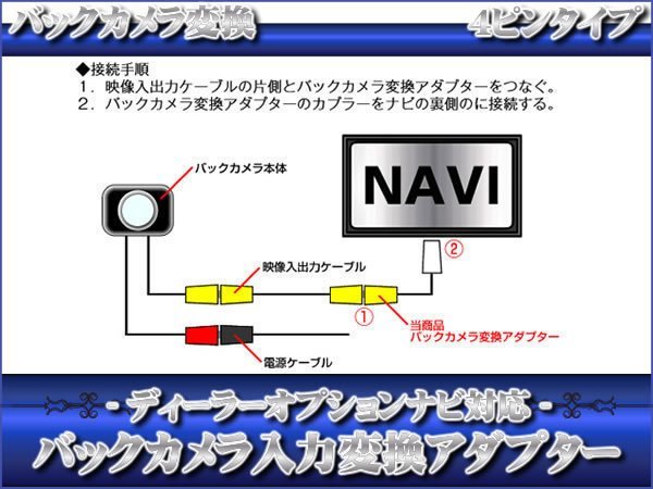 トヨタ純正 NSDD-W61 バックカメラ 取付に最適 入力変換 アダプター RCA 配線 接続 カメラ変換 RCH001T互換品_画像2