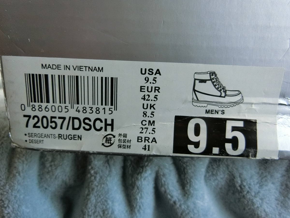 Skechers Boots スケッチャーズ　ブーツ　US9.5　UK8.5　27.5CM　長期保管品なので足首部分に劣化あり_箱の横の表記です。