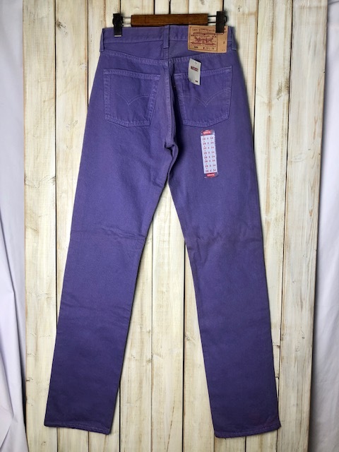 deadstock 90's USA製 Levis 501 カラーデニムパンツ 28 オールド リーバイス ヴィンテージ パープル 紫 ●40