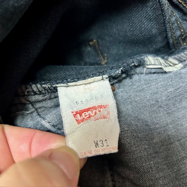 90s Levis 512 後染め ブラックデニムパンツ 31 リーバイス 墨黒 90s Levis 512 後染め ブラックデニムパンツ 31 リーバイス 墨黒