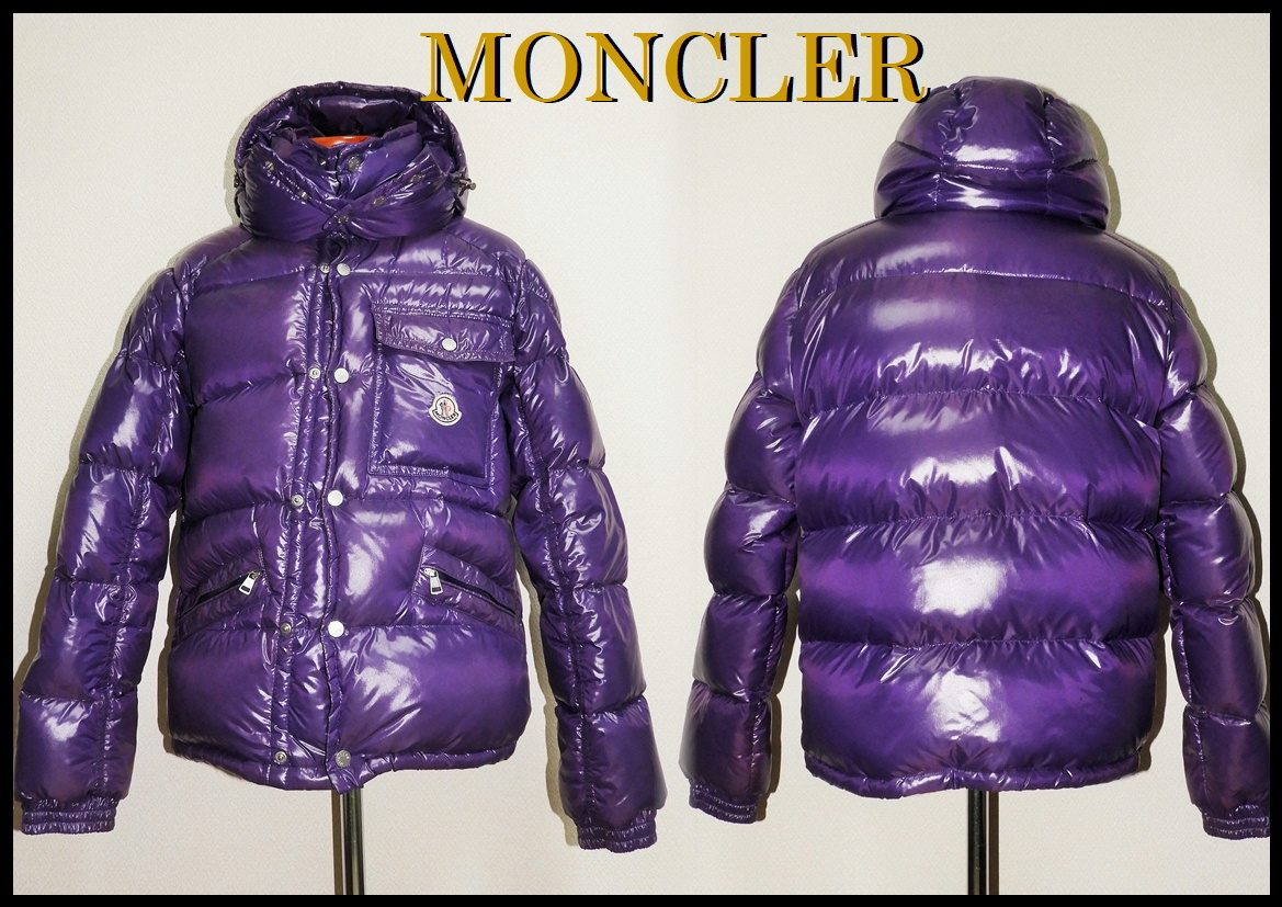 MONCLER モンクレール K2 ダウンジャケット パープル 紫 ワッペン シャイニー ナイロン M カナダグース TATRAS L メンズ  ノースフェイス
