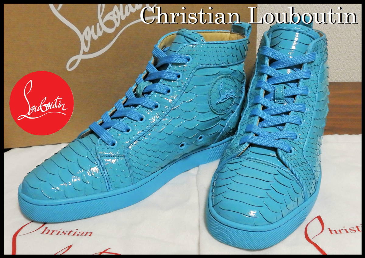 正規通販 Louboutin Christian レア色 ルイスパイソン スワロ スタッズ